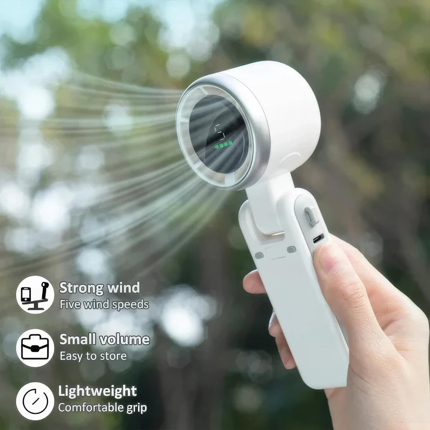 Ventilateur portable rechargeable usb 5 vitesses null